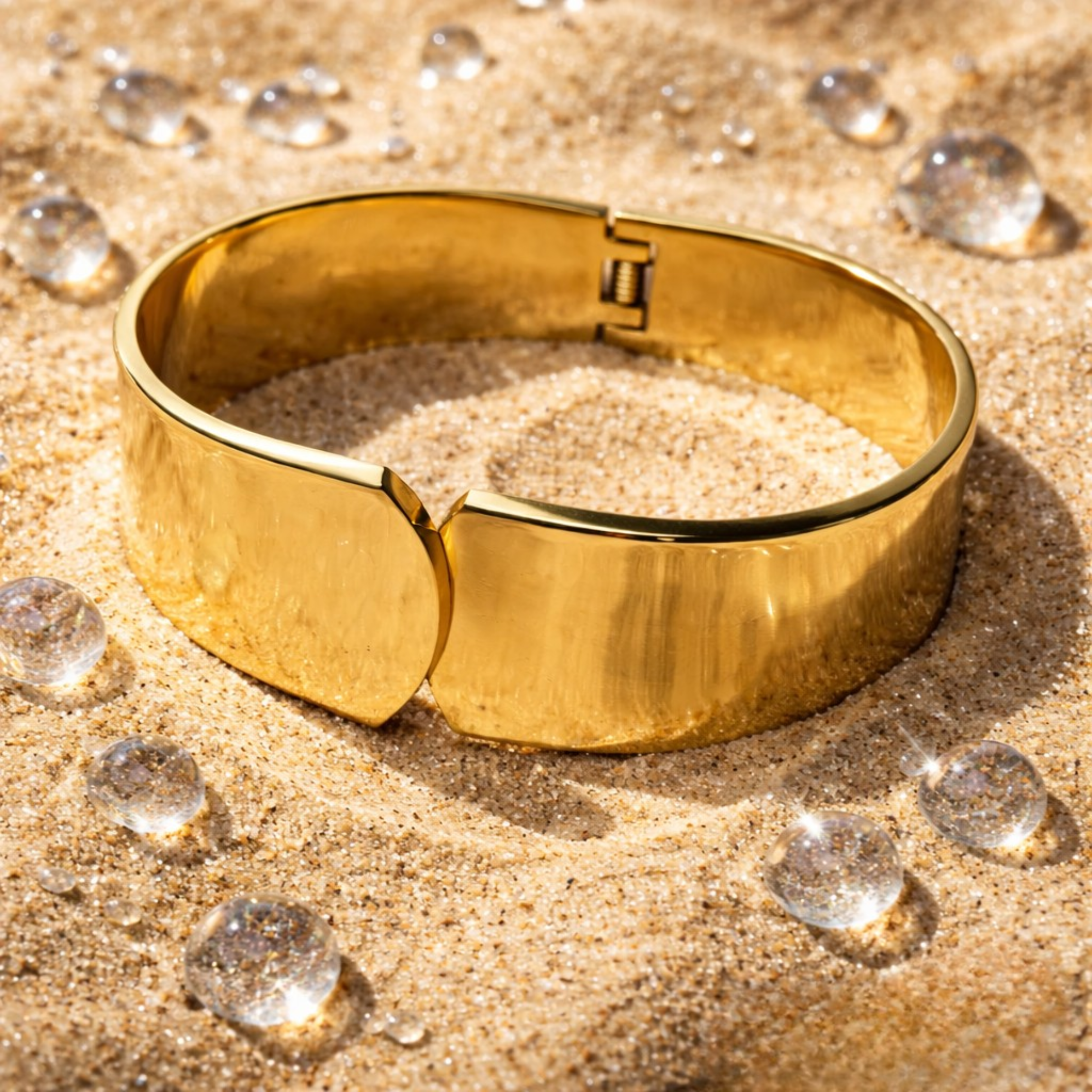 Sculptural Wide Gold Cuff