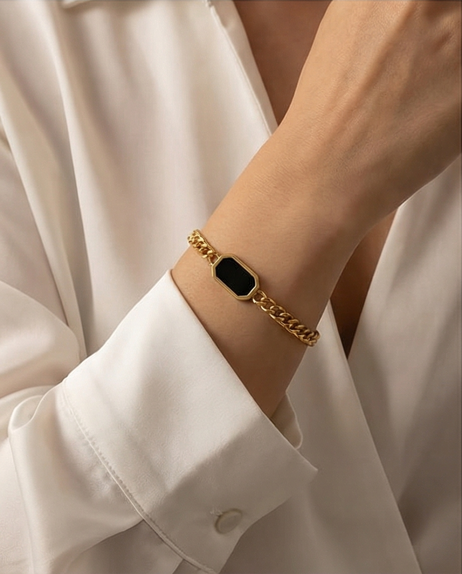 Midnight Azure Curb Chain Bracelet