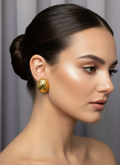 Golden Swirl Dome Earrings