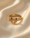 Crystal-Embellished Bow Ring