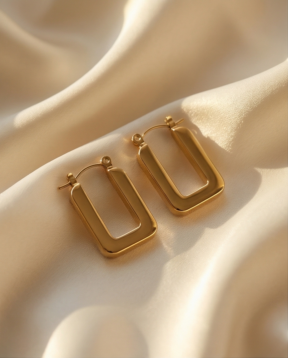 Geometric Gold Hoop Earrings