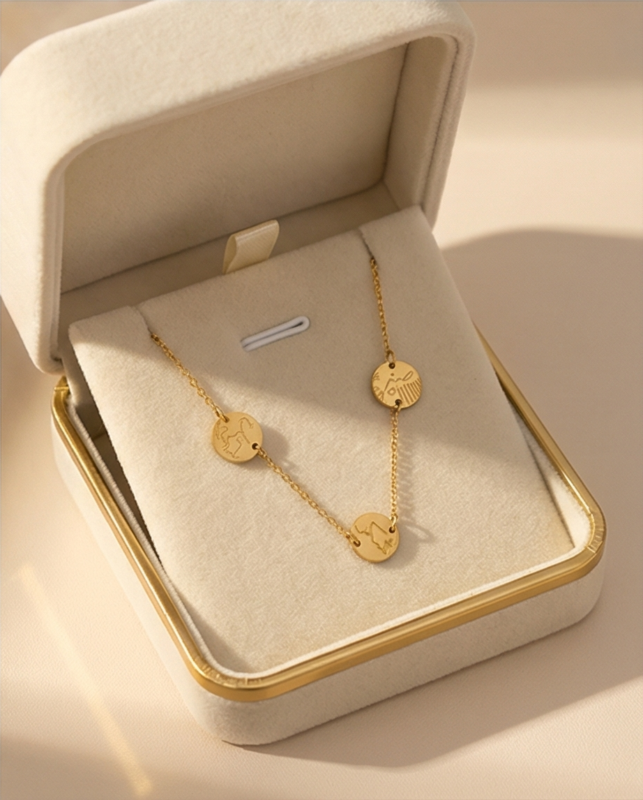 Divine Virtues Triple Coin Necklace