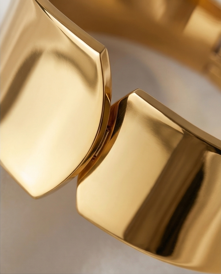 Sculptural Wide Gold Cuff